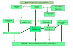 Структура образовательного учреждения и система управления
Система управления учебно-воспитательной работой, процессами стабильного функционирования, объектами жизнедеятельности в МБОУ СОШ №142 строится в соответствии с ФЗ №273 «Об образовании В РФ»  от 29.12.2012 г., Уставом МБОУ СОШ №142 и локальными актами МБОУ СОШ №142. Управление Учреждением осуществляется на основе сочетания принципов единоначалия и коллегиальности. Единоличным исполнительным органом образовательной организации является директор Учреждения.
Механизмы контроля и управления определяются Правилами внутреннего трудового распорядка, распределением функциональных обязанностей между руководителем и должностными инструкциями сотрудников школы. 
В МБОУ СОШ №142 структурным подразделением является библиотека. 
В единой структуре управления директор, заместитель директора УВР, заместитель директора ВР, руководитель ШМО, каждый из которых имеет конкретные функциональные обязанности, выстроенные по единой схеме:
- анализирует;
- планирует;
- организует, обеспечивает, осуществляет и несет ответственность;
- контролирует;
- делает выводы и вносит предложения.
Это дает возможность строить внутришкольное управление по конечным результатам, оценивая при этом:
•	качество реализации основных образовательных программ, динамику учебной успешности;
•	уровень общеучебных навыков и умений;
•	уровень воспитанности и духовно-нравственного развития;
•	состояние здоровья и здорового образа жизни.
	Для руководства педагогической деятельностью в школе создан Педагогический Совет, который
•	обсуждает и проводит выбор учебных планов, программ, учебников, форм, методов образовательного процесса и способов их реализации;
•	принимает решения о проведении переводных экзаменов в классах, их количестве и предметах, по которым экзамены проводятся в данном году;
•	организует работу по повышению квалификации педагогических работников, развитию их творческой инициативы, распространению передового педагогического опыта;
	Методический совет школы является консультативным органом по вопросам организации методической работы МБОУ СОШ №142.
Необходимость совершенствования системы управления школы диктуется изменениями в содержании управленческой деятельности руководителей образовательного учреждения. Так, внедрение нового содержания образования и новых его технологий требует усиления методической работы с учителями. Для реализации поставленных целей управляющая система школы должна обеспечить:
- целеполагание, прогнозировать результаты своей работы;
- оптимальную расстановку кадров;
- формирование у педагогов мотивации к инновационной деятельности, к работе в творческих группах;
- качественный внутришкольный контроль, который позволяет вносить своевременные коррективы в образовательный процесс и обладает стимулирующим характером. 
В управлении образовательным процессом и совершенствовании профессионального уровня педагогических работников особое место занимают ШМО. 
Невозможно добиться успеха в учебно-воспитательном процессе, не зная отношения ученика к школе, мотивов к учебе, его активность и познавательный интерес. С целью изучения данных вопросов в школе часто проводятся различные анкетирования учащихся для последующей работы классных руководителей, родителей и педагогов. 
Управление невозможно без сбора, обработки и хранения информации. Школа имеет свой собственный школьный сайт, электронную почту, что увеличивает степень прозрачности и открытости представленных данных. Информационные технологии используются педагогическим коллективом и администрацией в контрольно-аналитической деятельности, прогнозировании, аттестации педагогических кадров. 
Администрация школы активно использует технологию управления по результатам, которая позволяет выйти на качественно новый подход к процедуре анализа результативности педагогической деятельности. 
Основные формы координации деятельности управления образовательного учреждения:
1.	Педагогический совет – 1 раз в четверть;
2.	Заседания методического совета – 1 раз в четверть;
3.	Заседания школьных методических объединений – 1 раз в четверть;
4.	Заседания методических объединений классных руководителей – 1 раз в четверть

Коллегиальные органы управления в МБОУ СОШ №142:
1)	Общее собрание работников Учреждения собирается по мере надобности, но не реже 1 раза в год; обсуждает и выносит рекомендации к принятию проекта коллективного договора, правил внутреннего трудового распорядка в Учреждении; рассматривает вопросы охраны и безопасности условий труда работников, охраны жизни и здоровья участников образовательных отношений; определяет порядок и условия предоставления социальных гарантий и льгот в пределах компетенции Учреждения.
2)	Управляющий совет Учреждения состоит из представителей всех участников образовательных отношений: педагогических работников Учреждения, (по четыре человека от методического объединения), обучающихся уровня среднего общего образования; родителей (законных представителей) учащихся всех уровней общего образования. К компетенции Управляющего совета Учреждения относится: 
- консолидация предложений и запросов участников образовательных отношений в разработке и реализации программы развития Учреждения;
- определение основных направлений развития Учреждения; 
- контроль соблюдения нормативно закрепленных требований к условиям организации образовательной деятельности в Учреждении; 
- рассмотрение вопросов повышения эффективности финансово-экономической деятельности Учреждения; 
- контроль целевого расходования финансовых средств Учреждения; 
- распределение стимулирующей части фонда оплаты труда работников Учреждения; 
- развитие сетевого взаимодействия Учреждения с другими образовательными учреждениями и учреждениями и организациями, осуществляющими образовательные функции в других отраслях; 
- принятие (согласование) локальных актов Учреждения, отнесенных к компетенции Управляющего совета Учреждения; 
- обсуждение и рекомендация на утверждении директора Учреждения программы предоставления Учреждением дополнительных образовательных услуг;
- обсуждение и (или) принятие требований к одежде учащихся Учреждения - обеспечение общественного участия в развитии системы управления качеством образования в Учреждении; 
- обеспечение общественного участия в организации и проведении промежуточной аттестации учащихся; 
- представление в государственных и муниципальных органах, осуществляющих управление в сфере образования, в производственных, коммерческих, общественных и иных организациях интересы Учреждения, а также интересы учащихся, обеспечивая их социальную и правовую защиту.